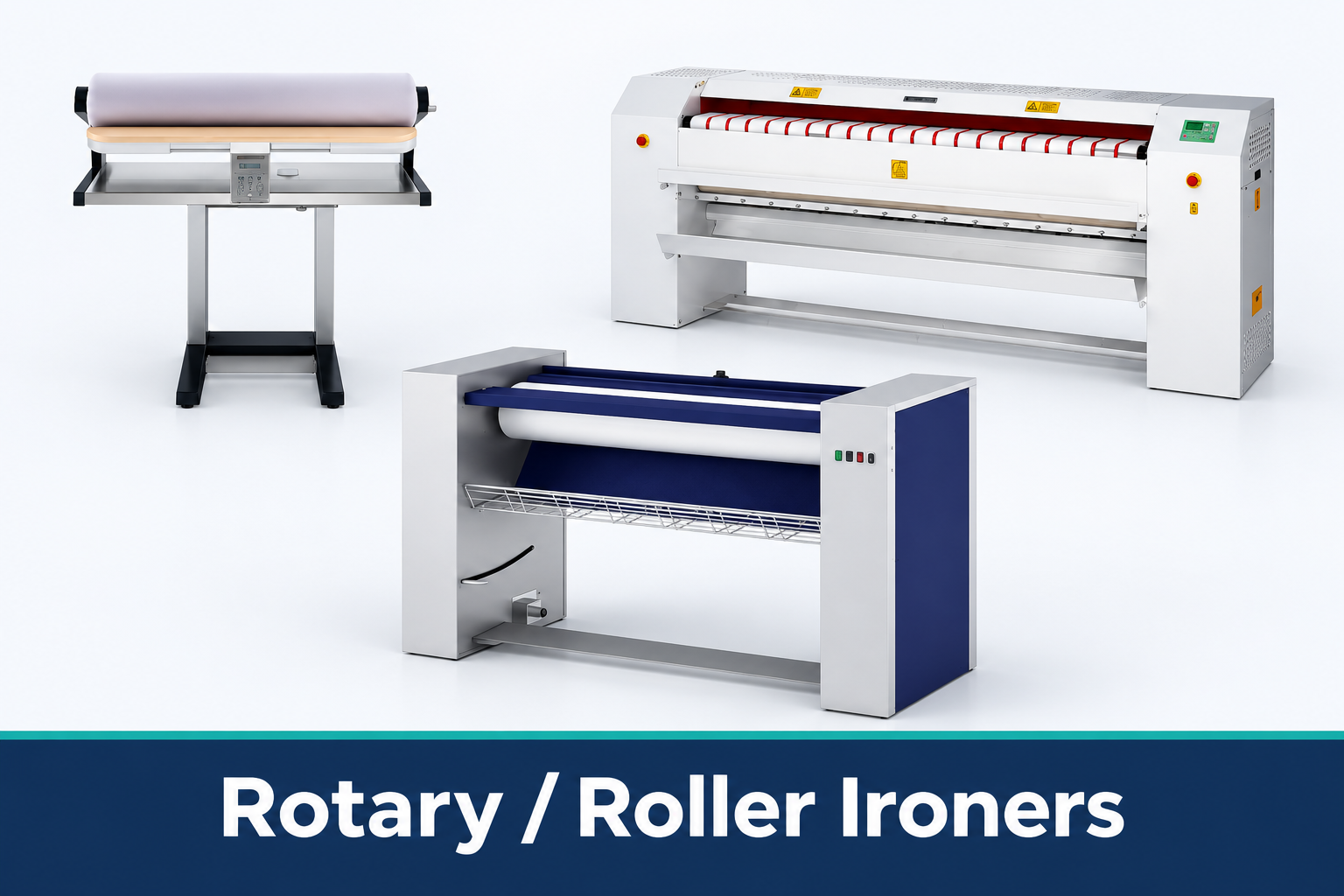 Rotary and roller ironers for flatwork linen